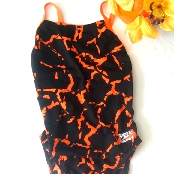 SPEEDO ORANGE FLYBACK RACING CUT PERFORMANCE ENDURANCE  SWIMSUIT SIZE SMALL NWT - Picture 5 of 11